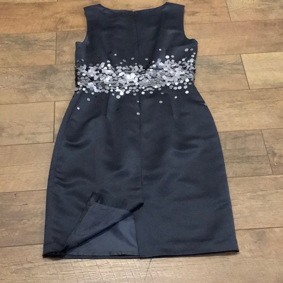 Calvin Klein Midi Dress Blue Silver Sequin - Picture 6 of 8